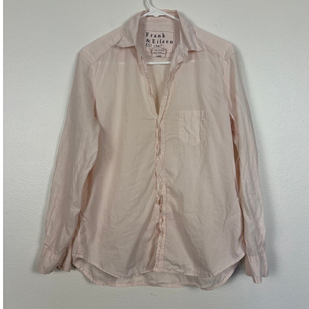 Frank & Eileen Pink Crinkle Eileen Button Down Shirt Small